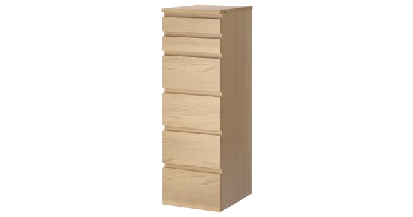 IKEA MALM Chest of 6 Drawers Oak Furniture Urban Sales